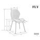 Стілець FLY чорний каркас/сірий велюр