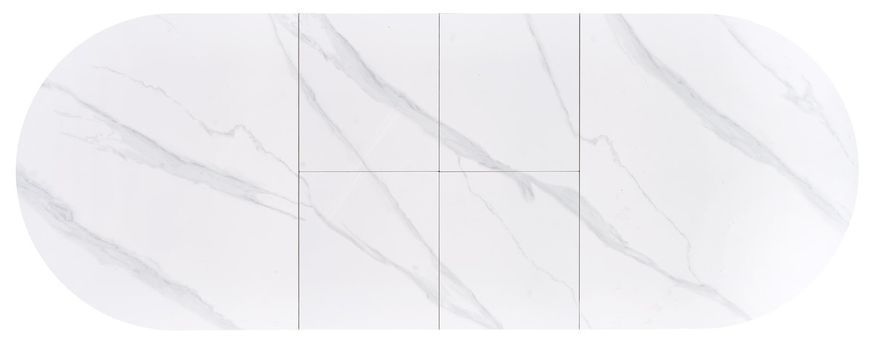 Стол раскладной HALMAR SIRIUS белый мрамор/натуральный 160(240)*90см
