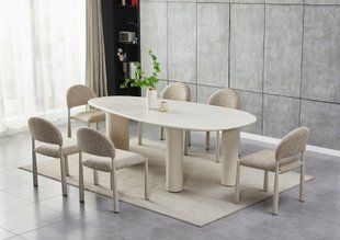 Стол МДФ с матовым микроцементным покрытием Бастиано TM-225 230*100 см бетон