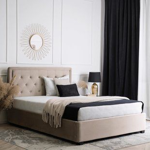 Ліжко MEBEL ELITE CROS Welur 160x200 см Бежевий