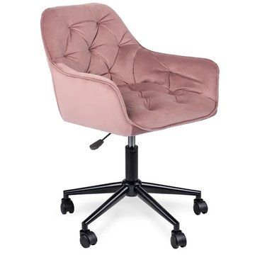 Кресло офисное поворотное бархатный MEBEL ELITE MILAN 2 Velvet Розовый / Черный