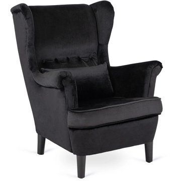 Кресло мягкое MEBEL ELITE KLARIS 2 Welur Черный