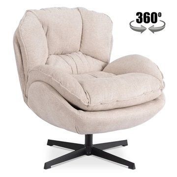 Кресло мягкое поворотное MEBEL ELITE ROSA Кремовый