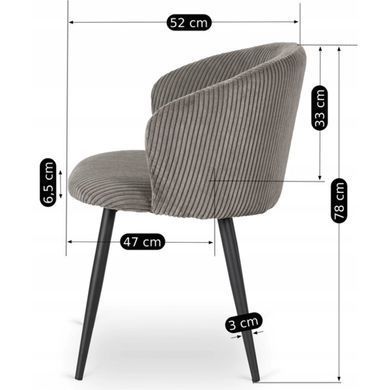 Cтілець MEBEL ELITE TAYLOR Velvet Сірий