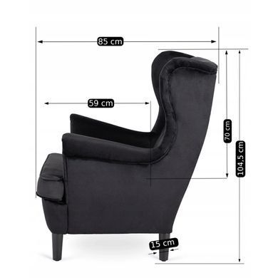 Кресло мягкое MEBEL ELITE KLARIS 2 Welur Черный
