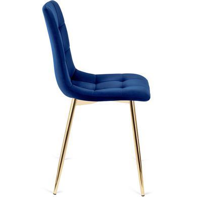 Стул бархатный MEBEL ELITE YORK велюр Синий / Золотой