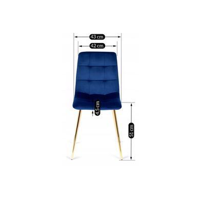 Стул бархатный MEBEL ELITE YORK велюр Синий / Золотой