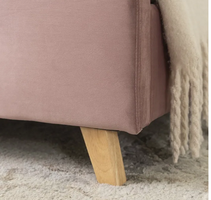 Ліжко оксамитове MEBEL ELITE MIKEL Velvet 120x200см рожевий