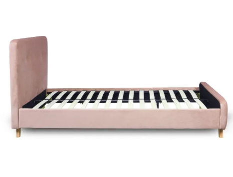 Ліжко оксамитове MEBEL ELITE MIKEL Velvet 120x200см рожевий