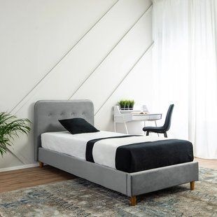 Ліжко MEBEL ELITE DENNIS 90x200 см Світло Сірий