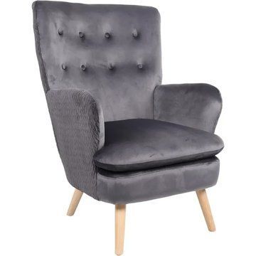 Кресло мягкое бархатное MEBEL ELITE SANTOS Velvet Серый