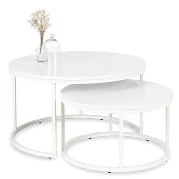 Комплект журнальных столов MEBEL ELITE JACK MAX 2шт 80*80 см Белый