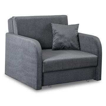 Кресло мягкое раскладное MEBEL ELITE VERO Welur Серый