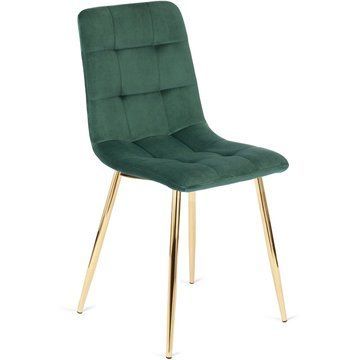 Стілець оксамитовий MEBEL ELITE YORK Velvet Зелений / Золотий