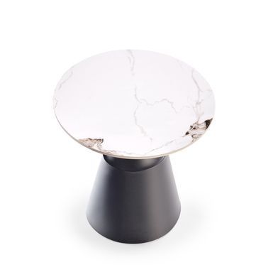 Комплект журнальних столиків MAGNETA 70*70 см Білий мармур/Чорний HALMAR