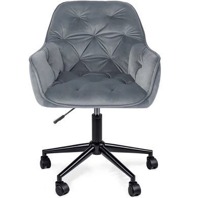 Кресло офисное поворотное бархатный MEBEL ELITE MILAN 2 Velvet Серый / Черный