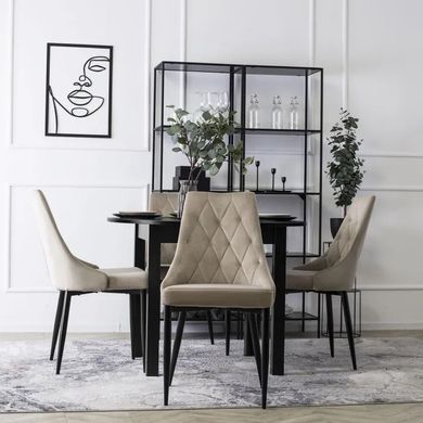 Стілець оксамитовий MEBEL ELITE CORK Velvet Екрю