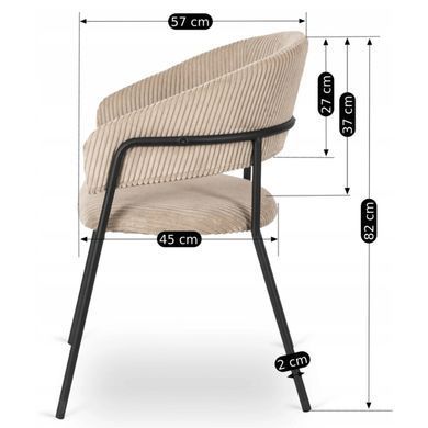 Cтілець MEBEL ELITE TINKA Velvet Бежевий