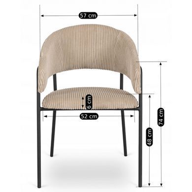 Cтілець MEBEL ELITE TINKA Velvet Бежевий