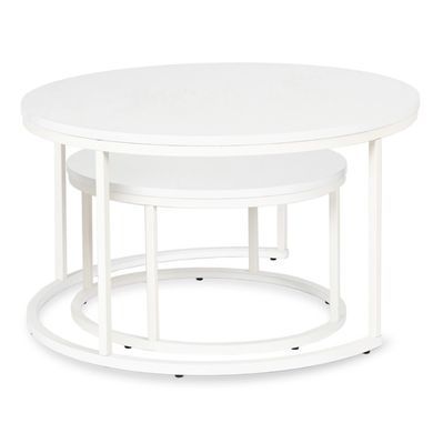 Комплект журнальных столов MEBEL ELITE JACK MAX 2шт 80*80 см Белый