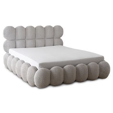 Ліжко MEBEL ELITE ANKARA Boucle 140x200 см Сірий