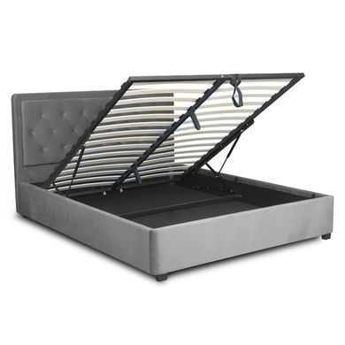 Кровать MEBEL ELITE CROS Welur 160x200 см Темно-серый