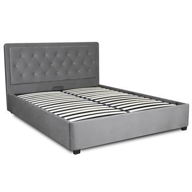 Кровать MEBEL ELITE CROS Welur 160x200 см Темно-серый