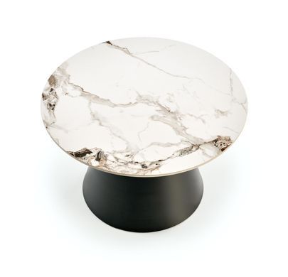 Комплект журнальних столиків MAGNETA 70*70 см Білий мармур/Чорний HALMAR