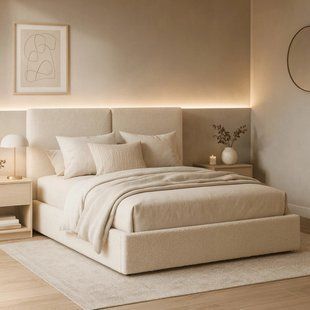 Ліжко MEBEL ELITE MARSYLIA Boucle 140x200 см Кремовий