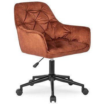 Кресло офисное поворотное бархатный MEBEL ELITE MILAN 2 Velvet Красный / Черный