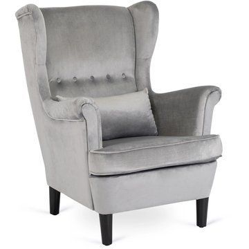 Кресло мягкое MEBEL ELITE KLARIS 2 Welur Серый