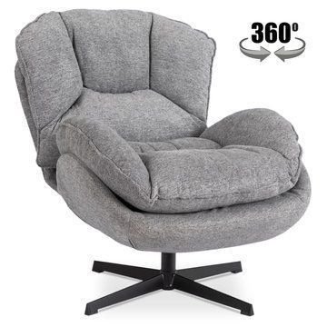 Кресло мягкое поворотное MEBEL ELITE ROSA Серый