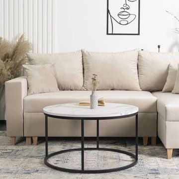 Журнальный столик MEBEL ELITE CONNY MAX 80x80 см Белый мрамор