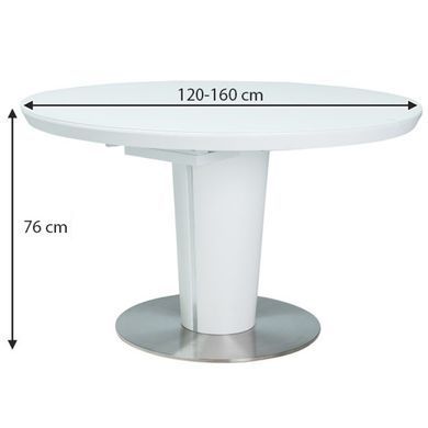 Стол Orbit Белый 120(160)х120 см SIGNAL