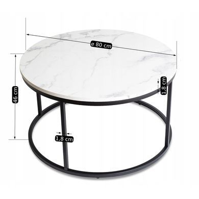 Журнальный столик MEBEL ELITE CONNY MAX 80x80 см Белый мрамор
