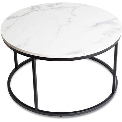Журнальный столик MEBEL ELITE CONNY MAX 80x80 см Белый мрамор