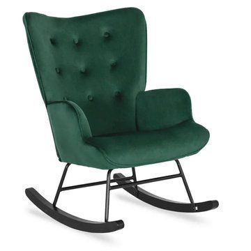 Кресло-качалка бархатное MEBEL ELITE ELIS Velvet Зеленый