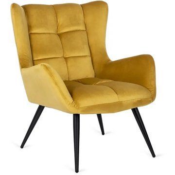 Кресло мягкое бархатное MEBEL ELITE VINCENT Velvet Горчица