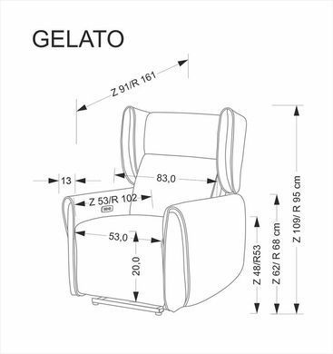 Крісло GELATO Сірий HALMAR