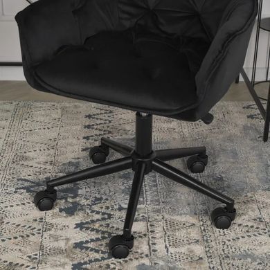 Кресло офисное поворотное бархатный MEBEL ELITE MILAN 2 Velvet Черный / Черный