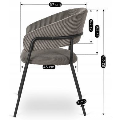 Стул MEBEL ELITE TINKA Velvet Серый