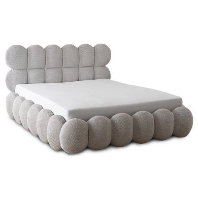 Кровать MEBEL ELITE ANKARA Boucle 160x200 см Серый