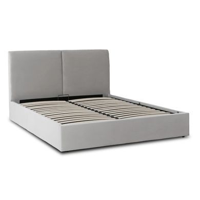 Ліжко MEBEL ELITE MARSYLIA Welur 140x200 см Сірий