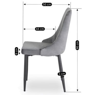 Обідній стілець MEBEL ELITE BARI Welur Сірий